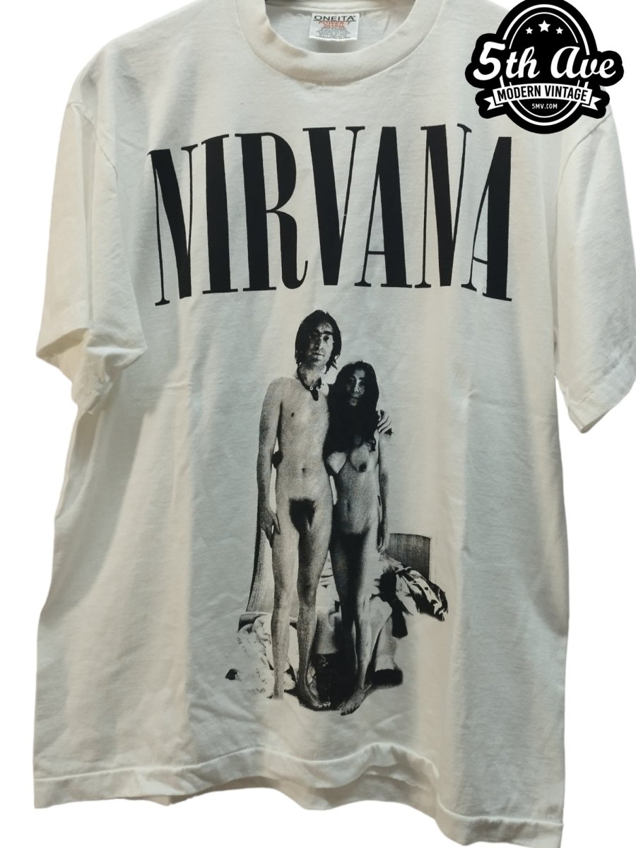 Nirvana John & Yoko single stitched T shirt - Vintage Band Shirts