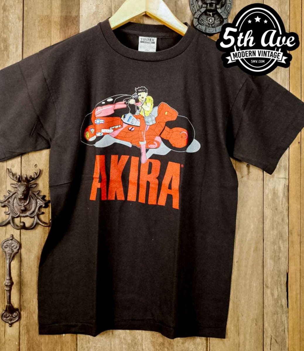 Revolutionary Ride: Akira Motorcycle & Capsule Single Stitched Crew Neck t shirt - Vintage Band Shirts