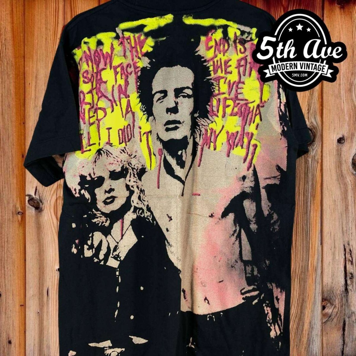 Sid Vicious Sex Pistols Sid & Nancy - AOP all over print New Vintage Band T shirt - Vintage Band Shirts