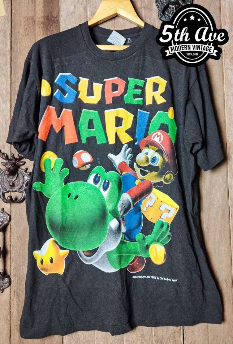 Super Mario single stitched 100% cotton Fire Ass T - Vintage Band Shirts