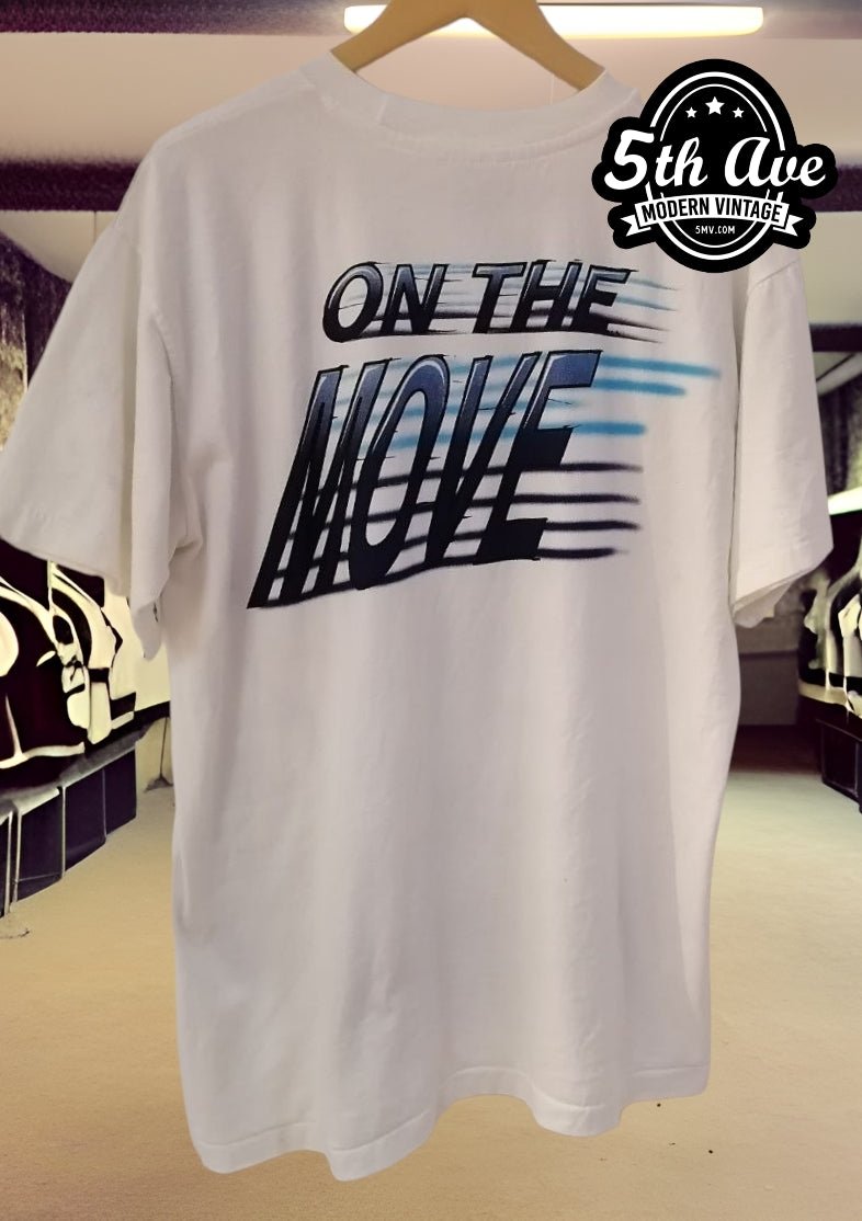 "TAZ on the Move" White Single Stitch Crew Neck Short Sleeve Shirt - Vintage Band Shirts