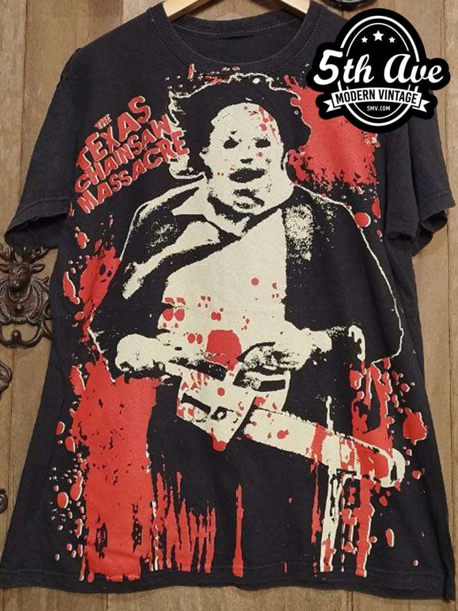 Texas Chainsaw Massacre - AOP all over print New Vintage Movie T shirt - Vintage Band Shirts