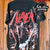 Vintage Bootleg Slayer: Unleash the Darkness with an All Over Print Single Stitch Black Short Sleeve t shirt - Vintage Band Shirts